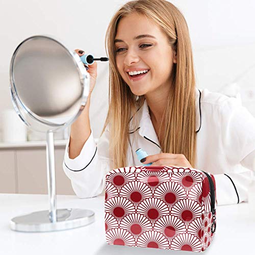 TIZORAX - Bolsa de maquillaje de PVC con diseño de crisantemo japonés sin costuras