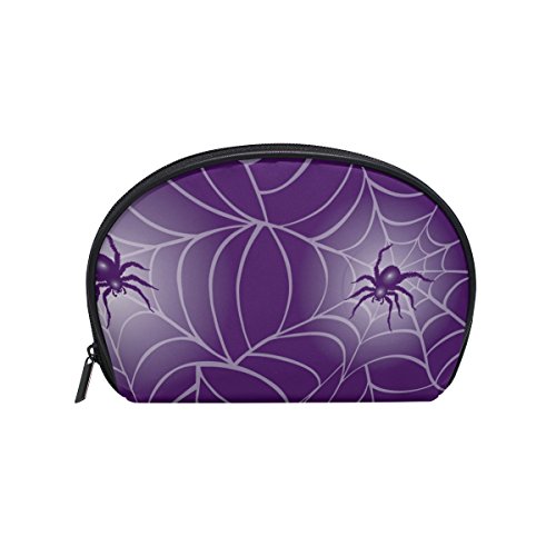 TIZORAX - Neceser de tela de araña morada para Halloween