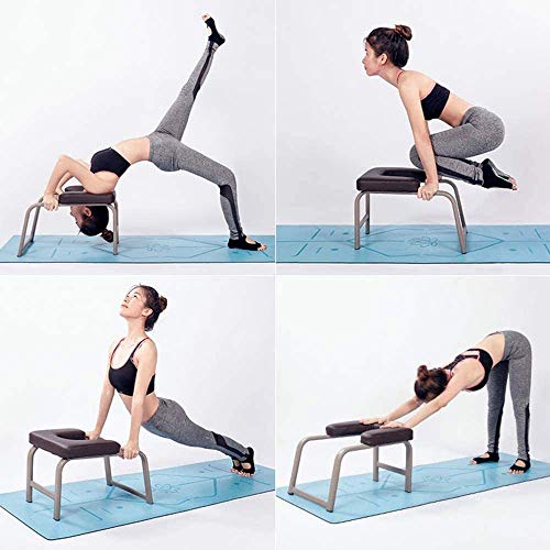 TKFY Yoga heces Invertida PU Suave Formación Silla ergonómica Equilibrio invertido meditación Pequeño Multifuncional Equipo casero del Ejercicio para el Cuerpo Sano,Azul