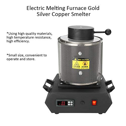 TMISHION Horno de fusión de Oro, 1KG / 2KG Horno de fusión eléctrico Fundición de Cobre y Plata de Oro, fundición Refinación de Metales Preciosos Joyas de Oro, Plata, Cobre y Aluminio, 110V (1KG)