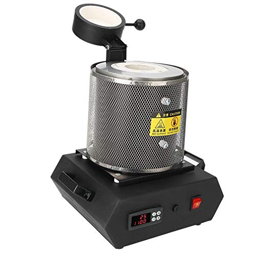 TMISHION Horno de fusión de Oro, 1KG / 2KG Horno de fusión eléctrico Fundición de Cobre y Plata de Oro, fundición Refinación de Metales Preciosos Joyas de Oro, Plata, Cobre y Aluminio, 110V (1KG)