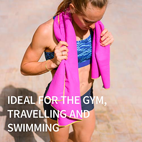 Toalla de Microfibra Pack de 1 (Azul Grisáceo, Small: 30 cm x 60 cm)