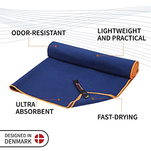 Toalla de Microfibra Pack de 1 (Azul Grisáceo, Small: 30 cm x 60 cm)