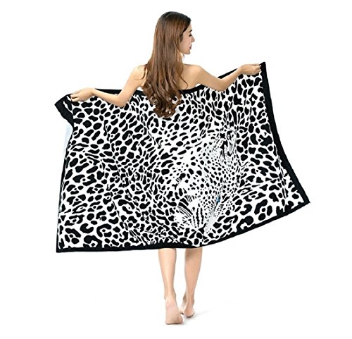 Toalla De Playa Grande Para Mujer Hombre XXL 100x180cm Microfibra Negra Leopardo Toalla De Baño Ideal Para La Playa Piscina o Ducha Yoga