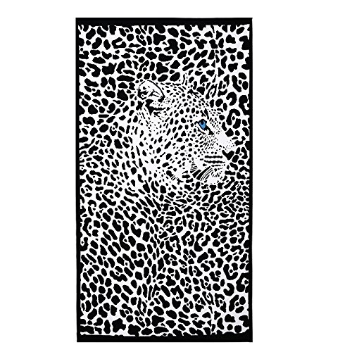 Toalla De Playa Grande Para Mujer Hombre XXL 100x180cm Microfibra Negra Leopardo Toalla De Baño Ideal Para La Playa Piscina o Ducha Yoga