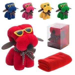 Toalla Perro Detalle de Boda en Caja de Regalo - Toallas Perritos con formas Detalles Cumpleaños, regalos y recuerdos para Bodas Originales