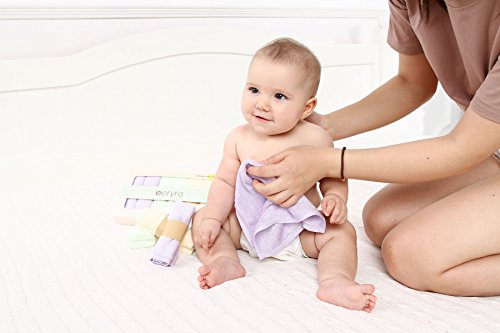 Toallas de Bambú para Bebés (Paquete de 6) Toallas de Mano Muy Suaves y Absorbentes| Suaves en Pieles Sensibles para Bebés, Niños Pequeños | Antibacterianas, Hipoalergénicas Naturalment