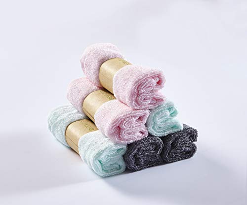 Toallas de Bambú para Bebés (Paquete de 6) Toallas de Mano Muy Suaves y Absorbentes| Suaves en Pieles Sensibles para Bebés, Niños Pequeños | Antibacterianas, Hipoalergénicas Naturalment