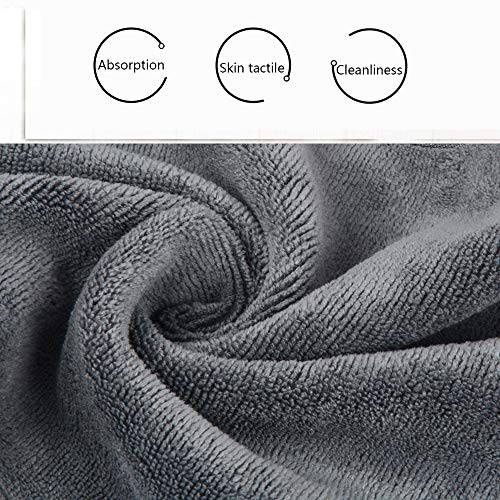 Toallitas Desmaquillantes Microfibra Lavable y Reutilizable Guante Desmaquillante Facial Integrado Toalla Desmaquillante Facial Toalla Cara Makeup Remover Face Cloths 3Piezas Gris