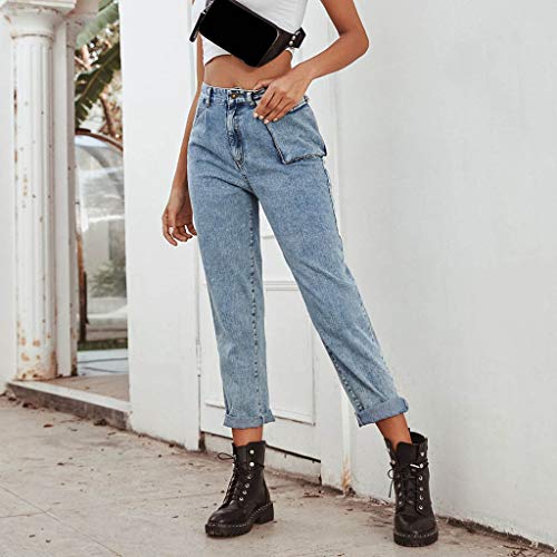 Toamen Jeans Pantalones Pitillo Ajustados Vaqueros de Bolsillo elásticos Pantalones Casuales de Mezclilla de Cintura Alta