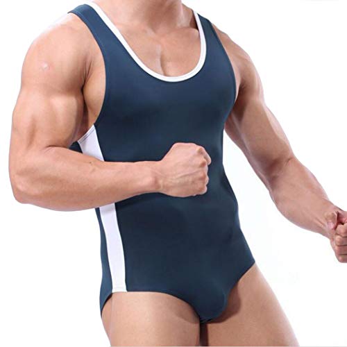 TOBEEY Body de Hombre Traje de Lucha Traje de baño de compresión Mono Slim Body Shapers
