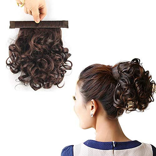 Tocado Diadema Banda Dulce Con Estilo Cabello Elegante Lindo Mode De Marca Sombrero Banda Para El Cabello Extensión Del Cabello Corto Rizado Envoltura Alrededor De La Cola De Caballo Damas 11