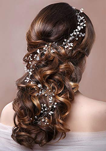 Tocados de Boda Díadema Novia Pelo Novia Tiara Adornos Corona Flores Perla y Cristal