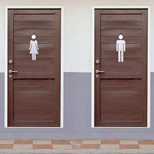 Tocone Adhesivo Acrílico Señales Baño Signo Mujer Hombre Placa Puerta WC Señalización Aseos 6,5x20cm