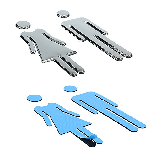 Tocone Adhesivo Acrílico Señales Baño Signo Mujer Hombre Placa Puerta WC Señalización Aseos 6,5x20cm