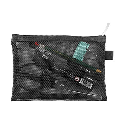 Tofinder Bolsas de cosméticos transparentes Bolsas de malla de maquillaje con cremallera Estuche para lápices Estuche de viaje Conjunto de estuches de almacenamiento ((6A + 5A)*3 negro)