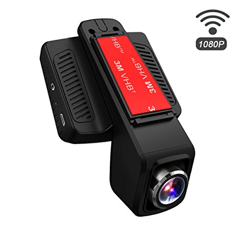 TOGUARD Cámara de Coche GPS WiFi Grande Ángulo de 170° Dash Cam Full HD 1080P, Dashcam Coche con Objetivo Ajustable Pantalla 2.45 Pulgadas IPS LCD, Grabación en bucle,Detección de Movimiento, Monitor