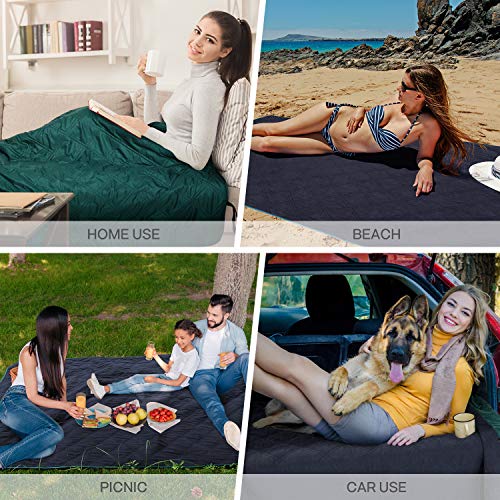 Tolaccea - Manta de forro polar para exteriores, impermeable, ideal para picnic, torneo de playa, uso en climas fríos