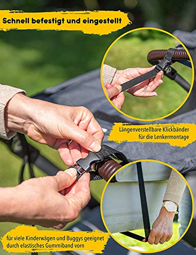 Toldo Silla De Paseo Con Tragaluz y alas Enrollables - Bebés Parasol Toldo Cochecitos Ajustable,Protector Solar para Cochecitos con Protección UV 50+ y Función de Persiana Enrollable (Gris)