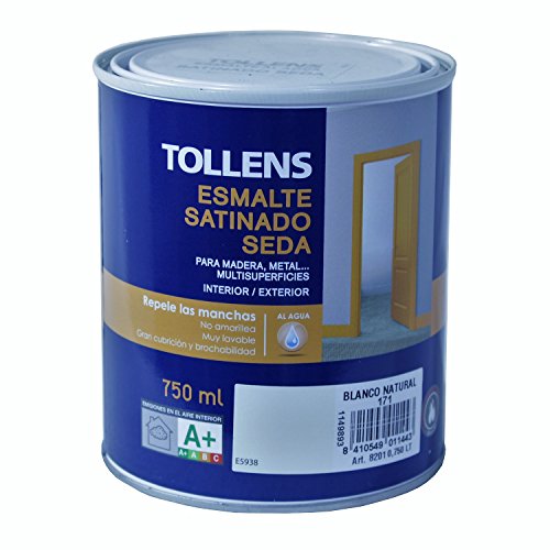 Tollens 8201 Esmalte al Agua Satinado, Blanco Natural, 750 ml