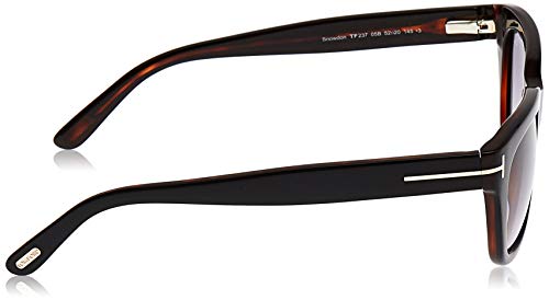 Tom Ford FT0237 05B 52 gafas de sol, Negro (Negro/AltroFumo Grad), 52.0 para Hombre