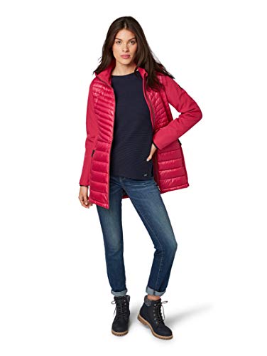Tom Tailor Trendy Hybrid Abrigo, Rojo (Cherry Granita 12270), X-Large para Mujer
