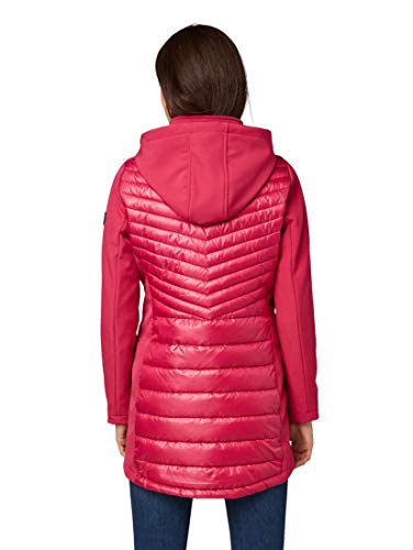 Tom Tailor Trendy Hybrid Abrigo, Rojo (Cherry Granita 12270), X-Large para Mujer