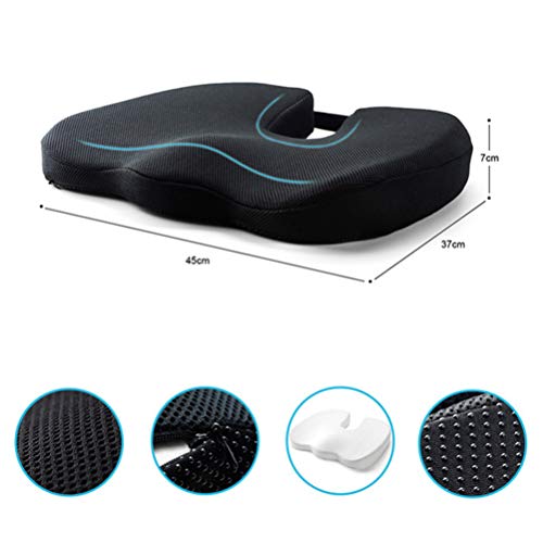 Tomaibaby Cojín de Asiento de Oficina Cojín de Espuma de Memoria Cojín de Coxis Respirable Cojín de Asiento de Hemorroides Almohadilla de Ciática para Silla de Ruedas de Coche Silla de