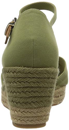 Tommy Hilfiger Basic Opened Toe Mid Wedge, Sandalias con Punta Abierta para Mujer, Verde (Faded Olive L9f), 41 EU