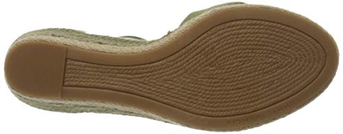 Tommy Hilfiger Basic Opened Toe Mid Wedge, Sandalias con Punta Abierta para Mujer, Verde (Faded Olive L9f), 41 EU