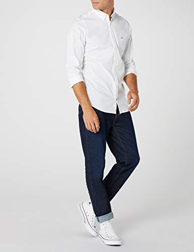 Tommy Hilfiger Core Stretch Slim Poplin Shirt Camisa, Blanco (Bright White 100), XX-Large para Hombre
