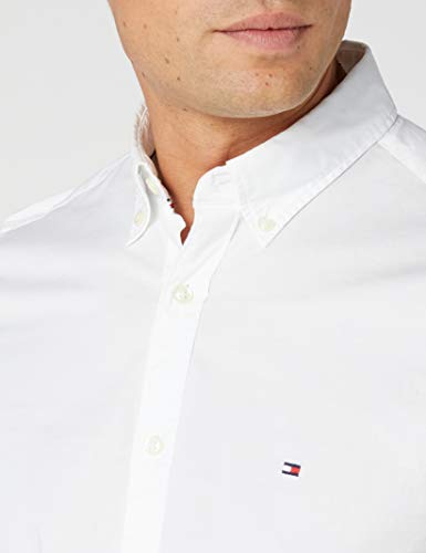 Tommy Hilfiger Core Stretch Slim Poplin Shirt Camisa, Blanco (Bright White 100), XX-Large para Hombre