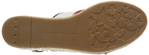 Tommy Hilfiger Flatform Sandal Corporate Ribbon, Sandalias con Plataforma para Mujer, Rojo (RWB 020), 38 EU