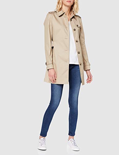 Tommy Hilfiger HERITAGE SINGLE BREASTED TRENCH Abrigo, Beige (Medium Taupe 055), XL (Talla fabricante: XL) para Mujer