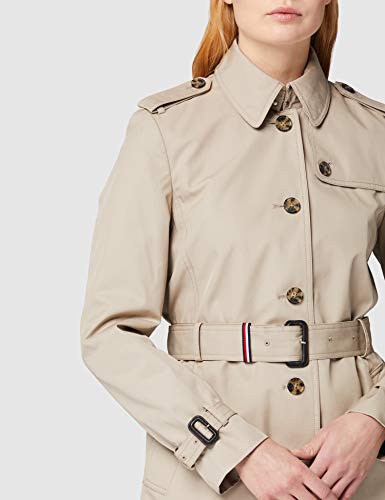 Tommy Hilfiger HERITAGE SINGLE BREASTED TRENCH Abrigo, Beige (Medium Taupe 055), XL (Talla fabricante: XL) para Mujer