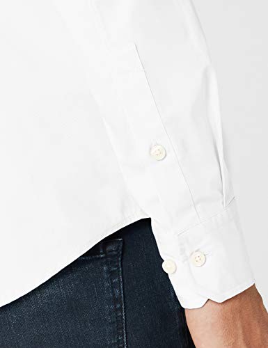 Tommy Hilfiger Original Stretch Shirt Camisa, Blanco (Classic White), M para Hombre