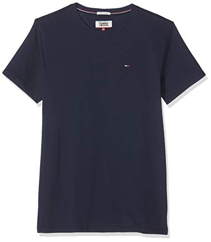 Tommy Hilfiger Regular C Camiseta con Cuello Redondo, Azul (Black Iris), M para Hombre