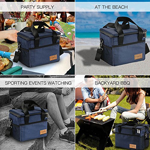 TOMSHOO Bolsa Térmica Plegable de Gran Capacidad Caja de Comida Portátil Impermeable para Picnic, Camping, Viaje en Coche 47L