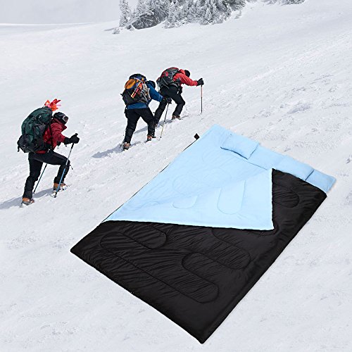 TOMSHOO Saco de Dormir para Dos Personas Doble o Separado 86in×60in -10℃ ～ 0℃ con Dos Cojines para Primavera e Invierno