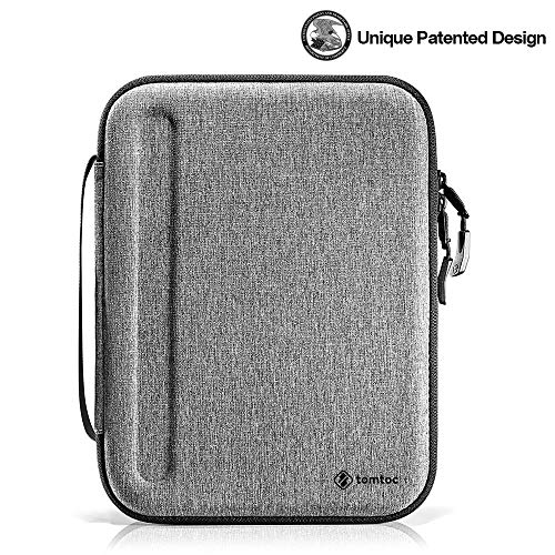 tomtoc Portafolio Organizado para 11" iPad Pro/10,2 New iPad 2019/10,5 iPad Air/10,5 iPad Pro, Padfolio de Negocios con Compartimiento para Tableta y Elásticos para iPad Lápiz, Cable, A5 Nota, Gris