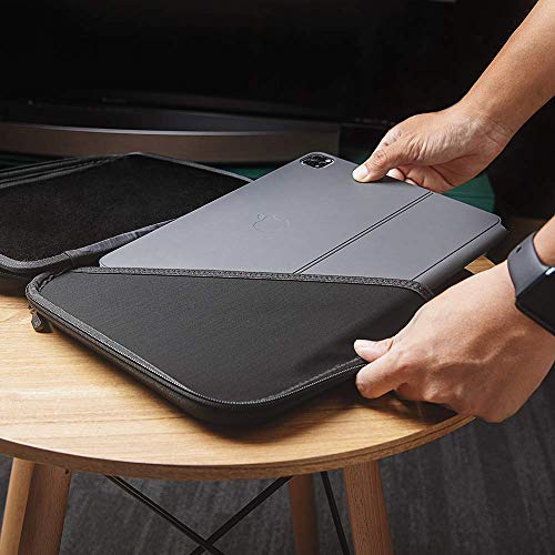 tomtoc Portafolio Organizado para 11" iPad Pro/10,2 New iPad 2019/10,5 iPad Air/10,5 iPad Pro, Padfolio de Negocios con Compartimiento para Tableta y Elásticos para iPad Lápiz, Cable, A5 Nota, Gris