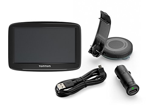 TomTom GPS para coche Start 42, 4 pulgadas, mapas de la UE, prueba gratuita de alerta de radares, soporte reversible integrado