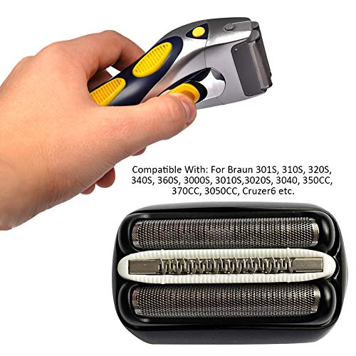 Tongdejing reemplazo hoja cabeza, cabeza de aluminio afeitadora parte para Braun Shaver Razor Series 3 Wet Dry 3040 3080 S3