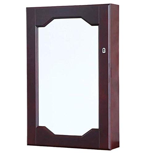 TONGSH Espejo con Cierre de joyería Consejo de Ministros, de Montaje en Pared joyería Organizador, for el Almacenamiento Collares Pendientes Cosméticos Guardarropa