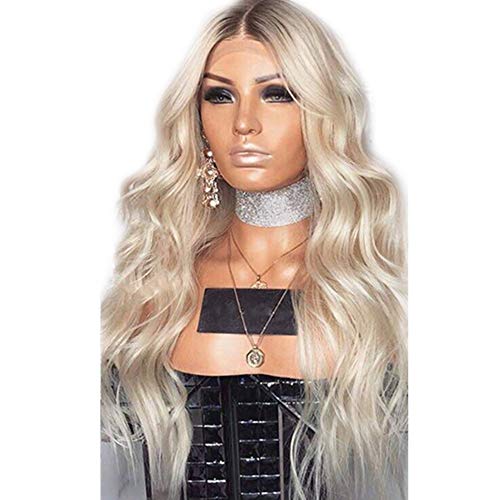 TONGXU Peluca de Pelo Largo Rizado Liso Natural Dorado Resistente al Calor Ajustable para Mujer Moda Cosplay Fiesta