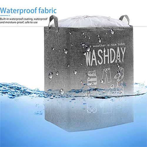 Tonsooze Cesto de Ropa Sucia, Cesto para Guardar Ropa Sucia Plegable, Bolsa de Ropa Plegable Algodón, Almacenamiento de Ropa Plegable para colada, juguetes, organizador, 2 Gris (75L +100L)