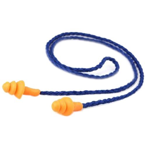 TOOGOO 10 Piezas De Tapones De Oídos Suaves De Silicona De Seguridad - Protectores Auditivos, Manguitos con Cable - Reducción De Ruido Para El Trabajo en Casa Para Dormir Azul Naranja
