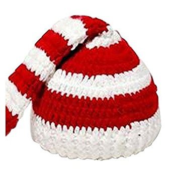 TOOGOO（R） Sombrero Sombrero de Navidad de Punto de Ganchillo de Foto de Bebe de Color Blanco y Rojo
