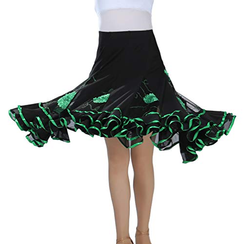 Tookang Falda de Danza para Mujer Traje de Baile Flamenco Sevillanas Tango Clásica Skirts Falda Plisada Falda de la Rodilla