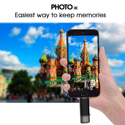 TOPESEL 64GB Memoria USB 3.0 Tipo C Dual OTG Flash Drive USB C Pendrives Llave Portátiles para Samsung Galaxy S8, S8 Plus, Note 8, LG G6, V30, Google Pixel XL, Negro